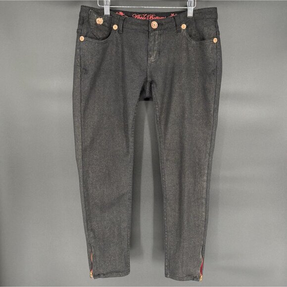 Apple Bottoms Women's Low-Rise Black Denim Jeans Size 12 Y2k Skinny - Picture 1 of 10